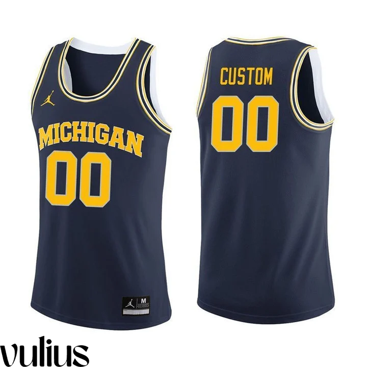 Custom Michigan Jerseys, Navy Men's, Basketball Jersey Vulius NFL