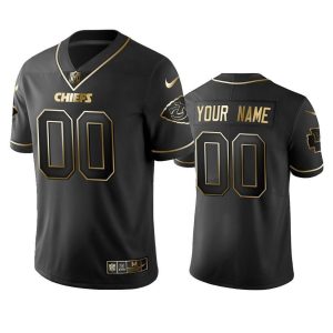 Custom Chiefs Jersey for Men 2019 Kansas City Chiefs Custom Black Golden Edition Vapor Untouchable Limited Jersey