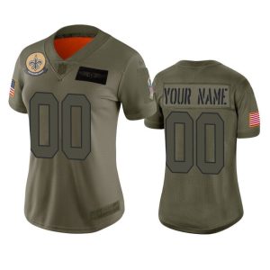 Saints Custom Jersey for Women New Orleans Saints Custom Camo 2019 Salute to Service Limited Jersey