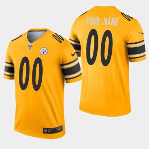 Custom Steelers Jersey for Men Custom Pittsburgh Steelers Yellow Inverted Legend Limited Stitched Jersey