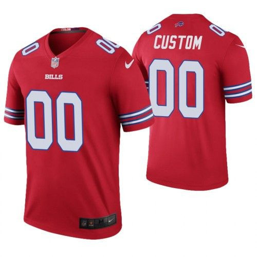 Men's Buffalo Bills Red Color Rush Legend Customized Jersey Vulius