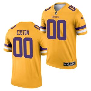 Customized Vikings Jersey for Men Minnesota Vikings ACTIVE PLAYER Custom Gold 2021 Inverted Legend Stitched Jersey