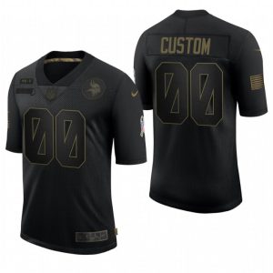 Customized Vikings Jersey for Men Minnesota Vikings Custom Black 2020 Salute To Service Limited Jersey