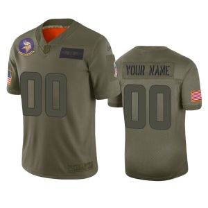 Customized Vikings Jersey for Men Minnesota Vikings Customized 2019 Camo Salute To Service Stitched Limited Jersey