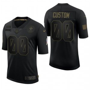 Saints Custom Jersey for Men New Orleans Saints Custom Black 2020 Salute To Service Limited Jersey