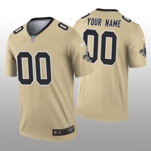 Saints Custom Jersey for Men New Orleans Saints Custom Gold Inverted Legend Jersey