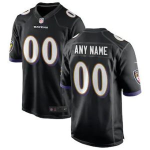 Raven Jersey Custom for Men Black Baltimore Ravens Alternate Custom Game Jersey