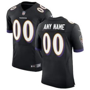 Raven Jersey Custom for Men Black Baltimore Ravens Speed Machine Elite Custom Jersey