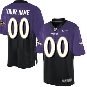 Raven Jersey Custom for Men Baltimore Ravens Customized Purple/Black Stitched Elite Fadeaway Fashion Jersey