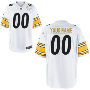 Custom Steelers Jersey for Men Pittsburgh Steelers Game Road Jersey - White - Custom