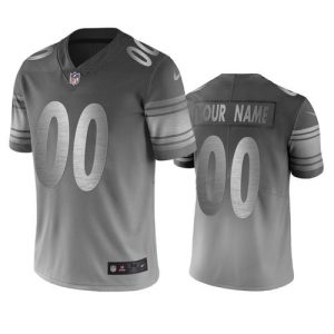 Custom Steelers Jersey for Men Pittsburgh Steelers Custom Silver Gray Vapor Limited City Edition Jersey