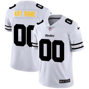 Custom Steelers Jersey for Men Pittsburgh Steelers Custom White Team Logo Vapor Limited Jersey