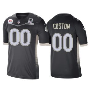 Custom Chiefs Jersey for Men Kansas City Chiefs Custom Anthracite 2021 AFC Pro Bowl Game Jersey