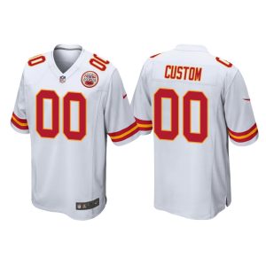 Custom Chiefs Jersey for Men Kansas City Chiefs #00 Custom White Game Jersey