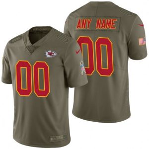 Custom Chiefs Jersey for Men Kansas City Chiefs Olive 2017 Salute to Service Limited Customized Jersey