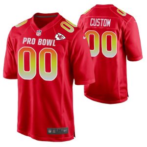 Custom Chiefs Jersey for Men AFC Kansas City Chiefs Custom 2019 Pro Bowl Game Jersey - Red