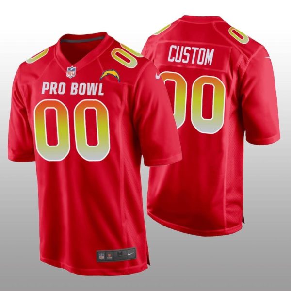 Men's AFC Los Angeles Chargers Custom 2019 Pro Bowl Game Jersey - Red - Replica