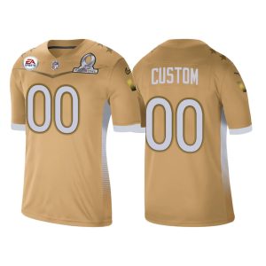 Custom Commanders Jersey for Men Washington Football Team Custom Gold 2021 NFC Pro Bowl Game Jersey