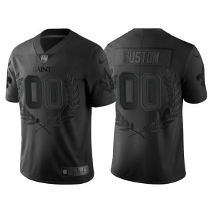 Saints Custom Jersey for Men New Orleans Saints #00 Custom Black Platinum Limited collection Jersey