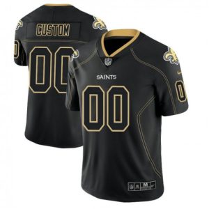 Saints Custom Jersey for Men New Orleans Saints 2018 Lights Out Color Rush Limited Black Customized Jersey