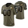 Men's Tampa Bay Buccaneers #0 Custom Olive Gold 2021 Salute To Service Limited Jersey - Replica