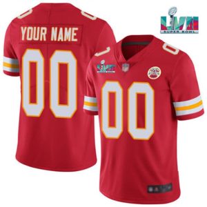 Custom Chiefs Jersey for Men Kansas City Chiefs Custom ACTIVE PLAYER Custom Red Super Bowl LVII Patch Vapor Untouchable Limited Stitched Jersey