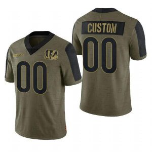 Custom Bengals Jersey for Youth Custom Football Cincinnati Bengals Olive 2021 Salute To Service Limited Jersey Custom