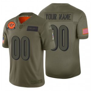 Custom Bengals Jersey for Youth #00 Custom Cincinnati Bengals Camo 2019 Salute to Service Limited Jersey