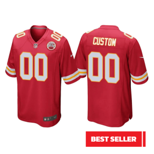 Custom Chiefs Jersey for Men Kansas City Chiefs #00 Custom Home Game Jersey - Red