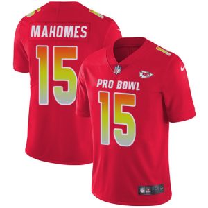 Custom Chiefs Jersey for Men Kansas City Chiefs #15 Patrick Mahomes Red Stitched NFL Limited AFC 2019 Pro Bowl Jersey