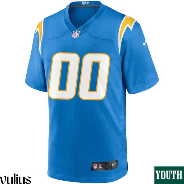 Custom Chargers Jersey, Powder Blue Youth's, Home Custom Game Jersey - Replica