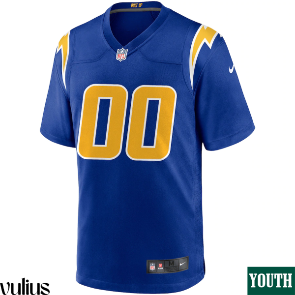 Custom Chargers Jersey, Royal Youth's, Alternate Custom Game Jersey - Replica