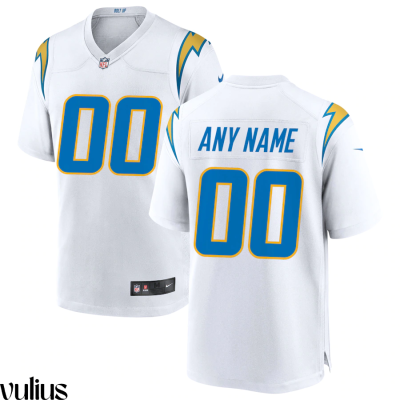 Custom Chargers Jersey, White Men's, Road Custom Game Jersey - Replica