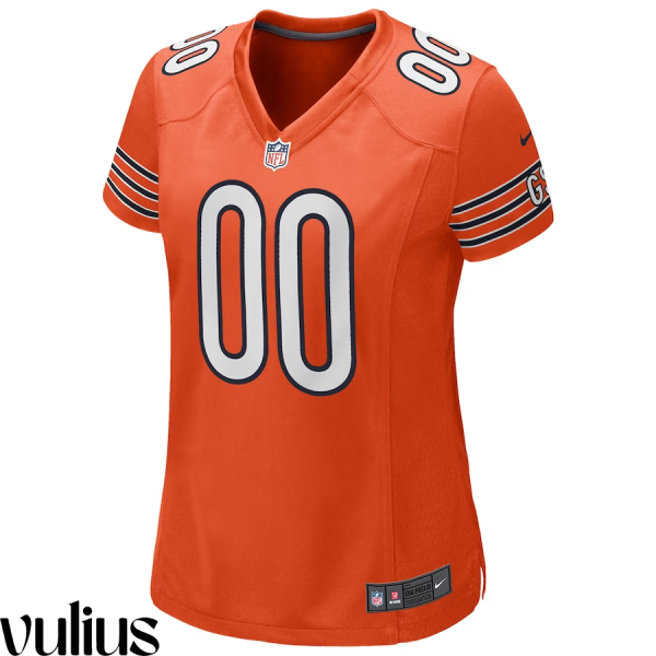 Custom Chicago Bears Jersey, Orange Women's, Alternate Game Custom Jersey - Replica